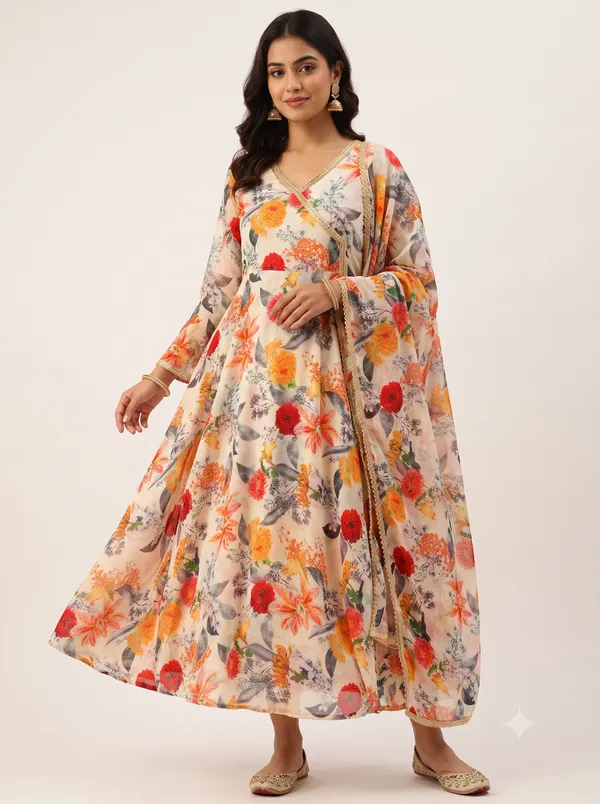 Multicolor_Floral_Digital_Printed_Beige_Soft_Chanderi_Cotton_Fabric_(Price_Per_Meter)