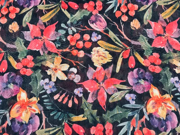 Multicolor_Floral_Digital_Printed_Black_Soft_Chanderi_Cotton_Fabric_(Price_Per_Meter)