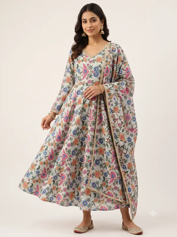 Multicolor_Floral_Digital_Printed_Gray_Soft_Chanderi_Cotton_Fabric_(Price_Per_Meter)
