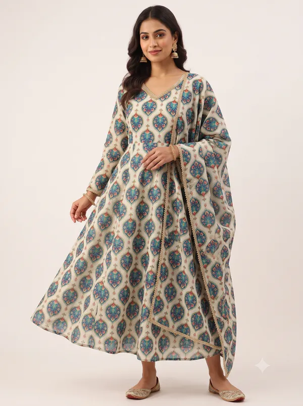 Multicolor_Motif_Floral_Digital_Printed_Beige_Soft_Chanderi_Cotton_Fabric_(Price_Per_Meter)