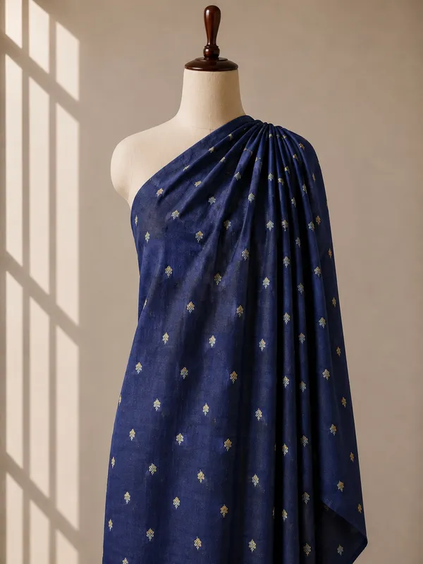 Navy_Blue_Floral_Butti_Embroidered_Premium_Vichitra_Silk_Fabric_(Price_Per_Meter)