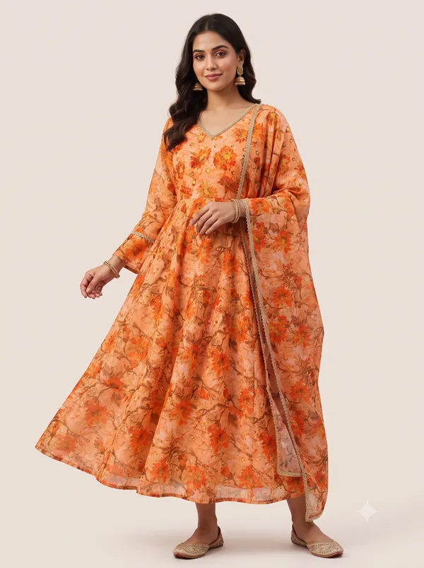 Orange_Yellow_Floral_Digital_Printed_Soft_Chanderi_Cotton_Fabric_(Price_Per_Meter)