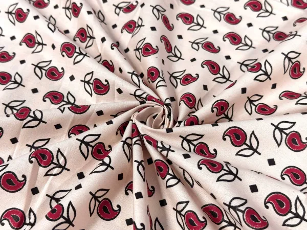 Red_Floral_Printed_Light_Peach_Cotton_Fabric_(Price_Per_Meter)