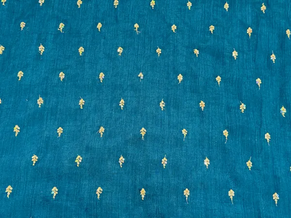 Peacock_Blue_Floral_Butti_Embroidered_Premium_Vichitra_Silk_Fabric_(Price_Per_Meter)