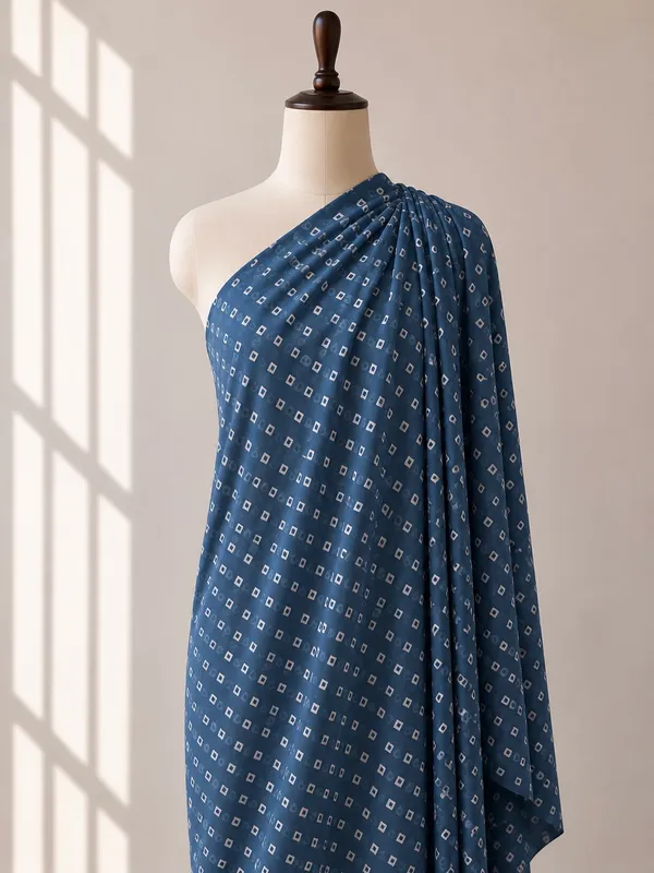 Peacock_Blue_Bandhani_Printed_Soft_Georgette_Fabric_(Price_Per_Meter)