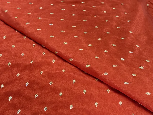 Rust_Brown_Floral_Butti_Embroidered_Premium_Vichitra_Silk_Fabric_(Price_Per_Meter)