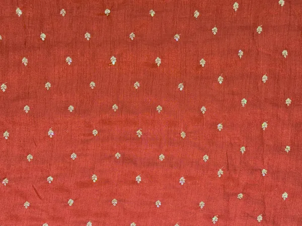 Rust_Brown_Floral_Butti_Embroidered_Premium_Vichitra_Silk_Fabric_(Price_Per_Meter)