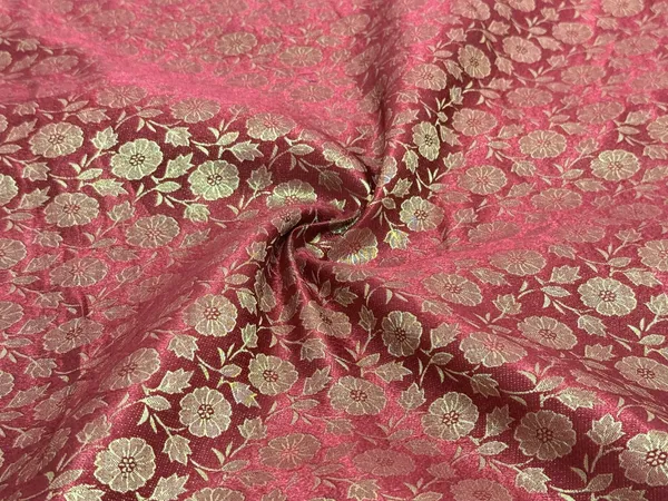 Maroon_Floral_Semi_Banarasi_Brocade_Fabric_(Price_Per_Meter)