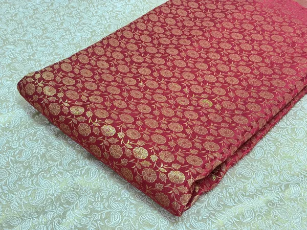 Maroon_Floral_Semi_Banarasi_Brocade_Fabric_(Price_Per_Meter)