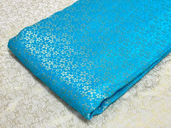 Sky_Blue_Floral_Semi_Banarasi_Brocade_Fabric_(Price_Per_Meter)