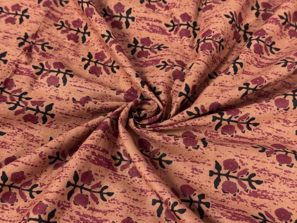 Multicolor_Floral_Printed_Brown_Cotton_Fabric