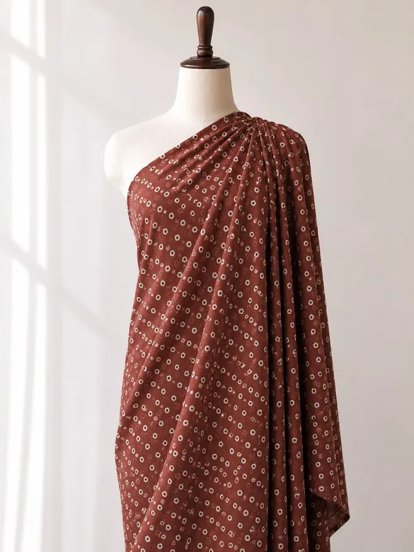 Brown_Bandhani_Printed_Soft_Georgette_Fabric_(Price_Per_Meter)