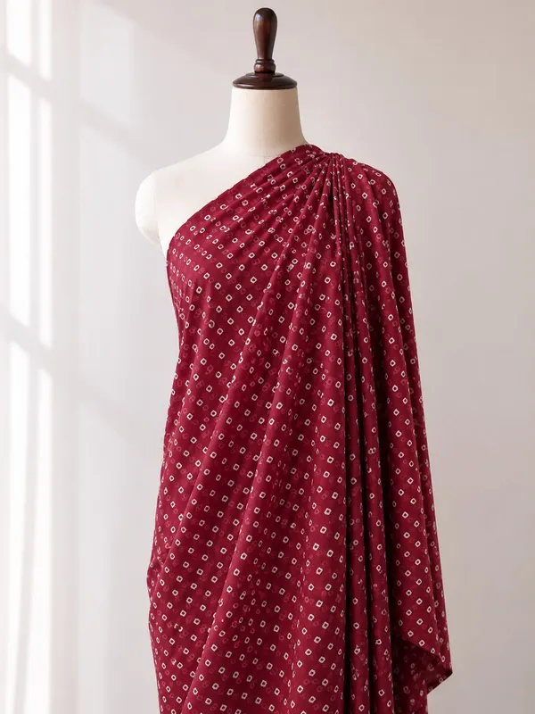 Maroon_Bandhani_Printed_Soft_Georgette_Fabric_(Price_Per_Meter)