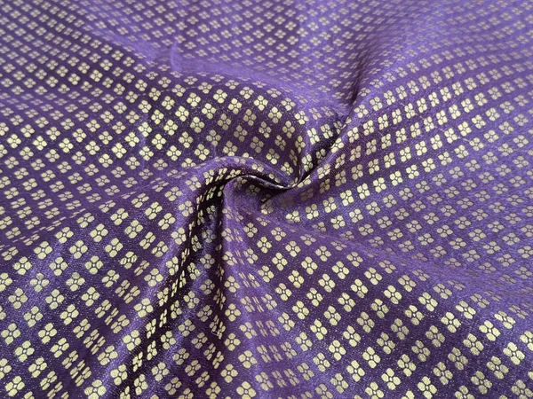 Purple_Petal_Checks_Semi_Banarasi_Brocade_Fabric_(Price_Per_Meter)