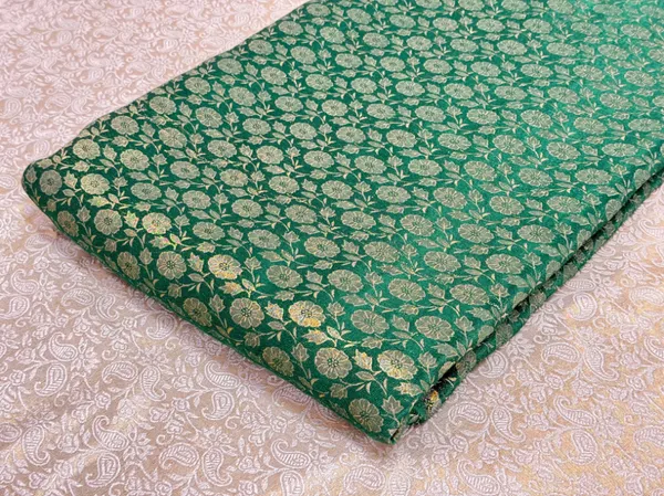Green_Floral_Semi_Banarasi_Brocade_Fabric_(Price_Per_Meter)