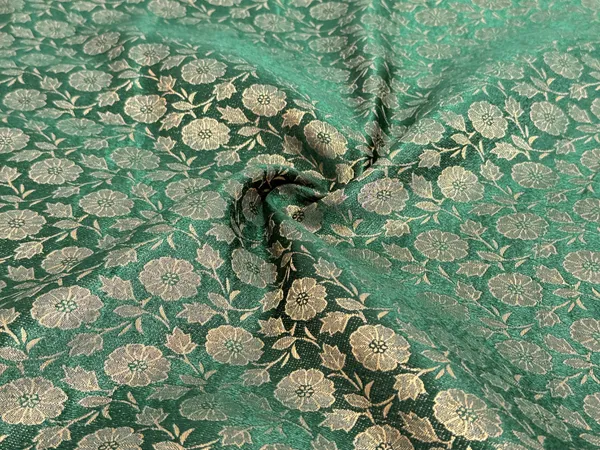 Green_Floral_Semi_Banarasi_Brocade_Fabric_(Price_Per_Meter)