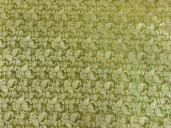 Mehndi_Green_Paisley_Semi_Banarasi_Brocade_Fabric_(Price_Per_Meter)