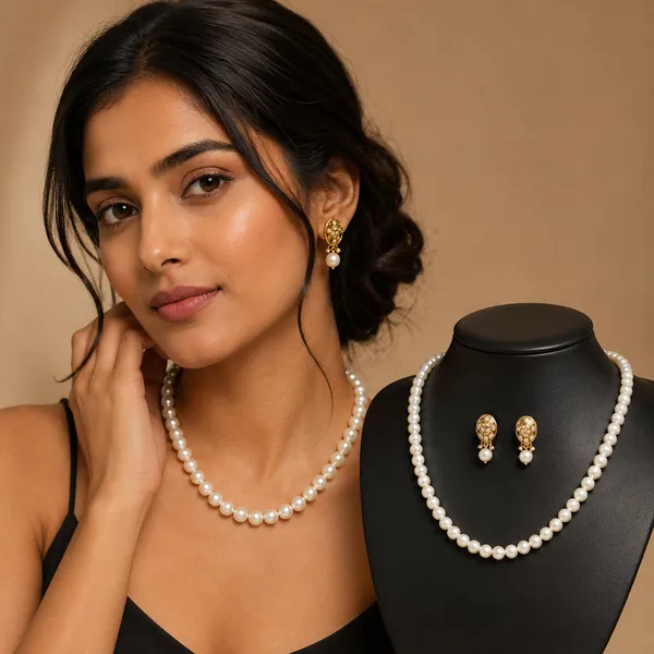 White_Pearl_Necklace_With_Earrings