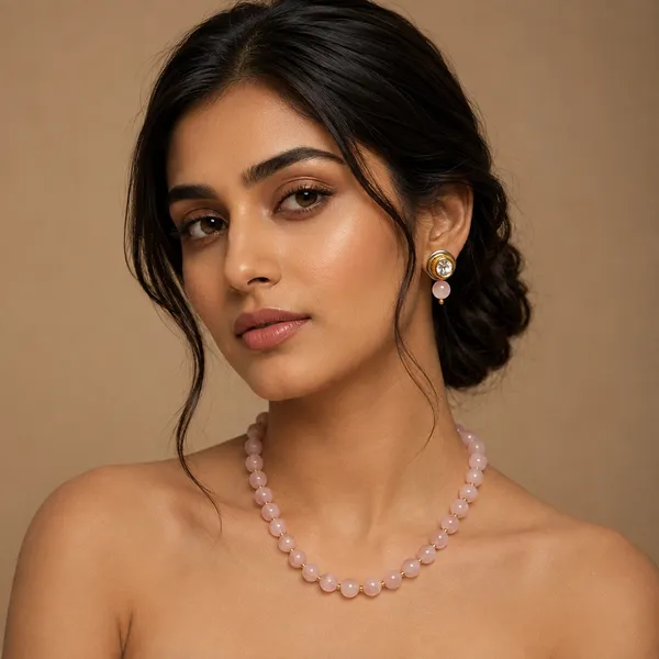 Baby_Pink_Onyx_Necklace_With_Earrings