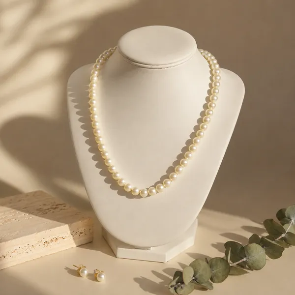 White_Pearl_With_Matching_Earrings
