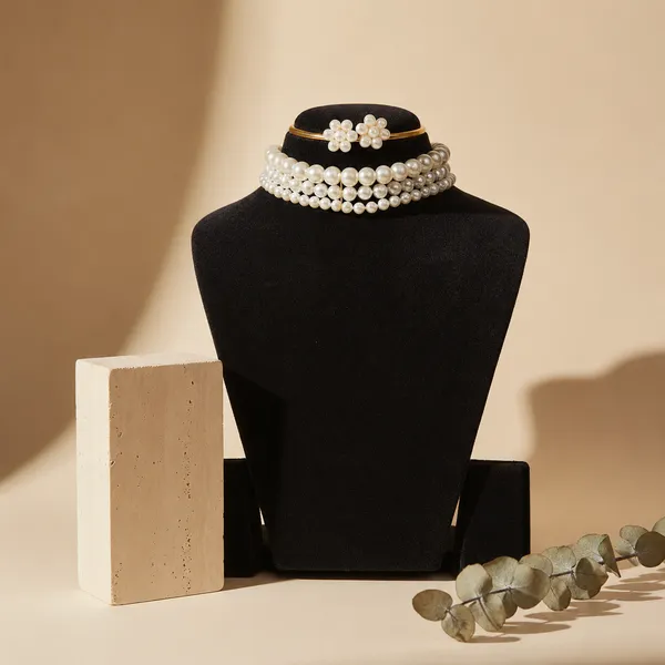Classic_White_Three-Strand_Pearl_Necklace_&_Earring_Set