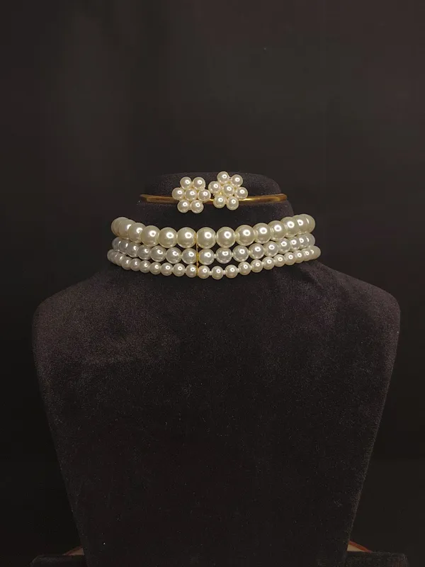 Classic_White_Three-Strand_Pearl_Necklace_&_Earring_Set