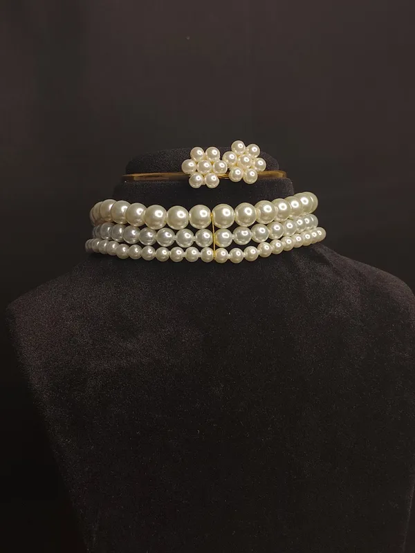 Classic_White_Three-Strand_Pearl_Necklace_&_Earring_Set