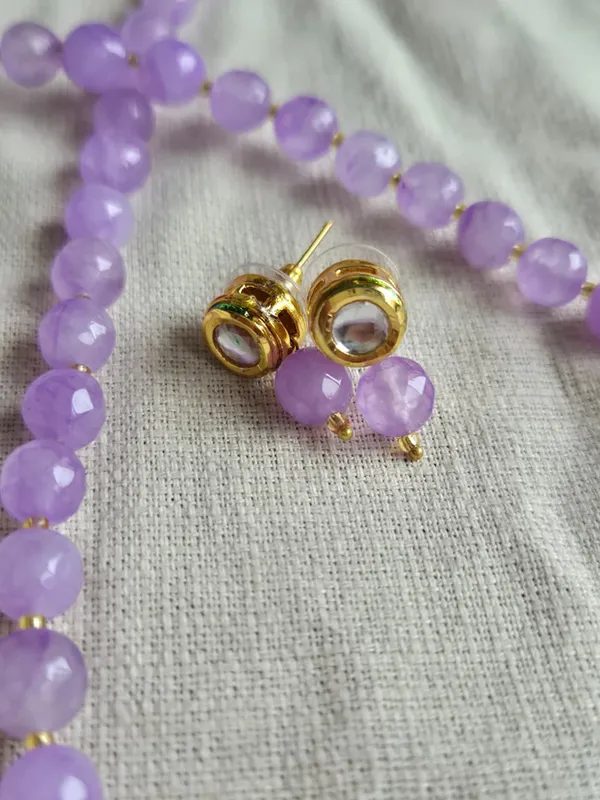 Onyx_Delicate_Lavender_Bead_Necklace_&_Earring_Set