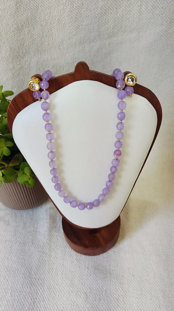 Onyx_Delicate_Lavender_Bead_Necklace_&_Earring_Set