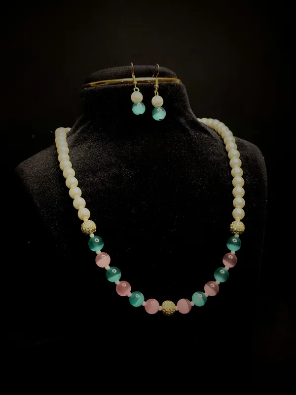 Multicolor_Pearl_With_Matching_Earrings_Necklace_Set