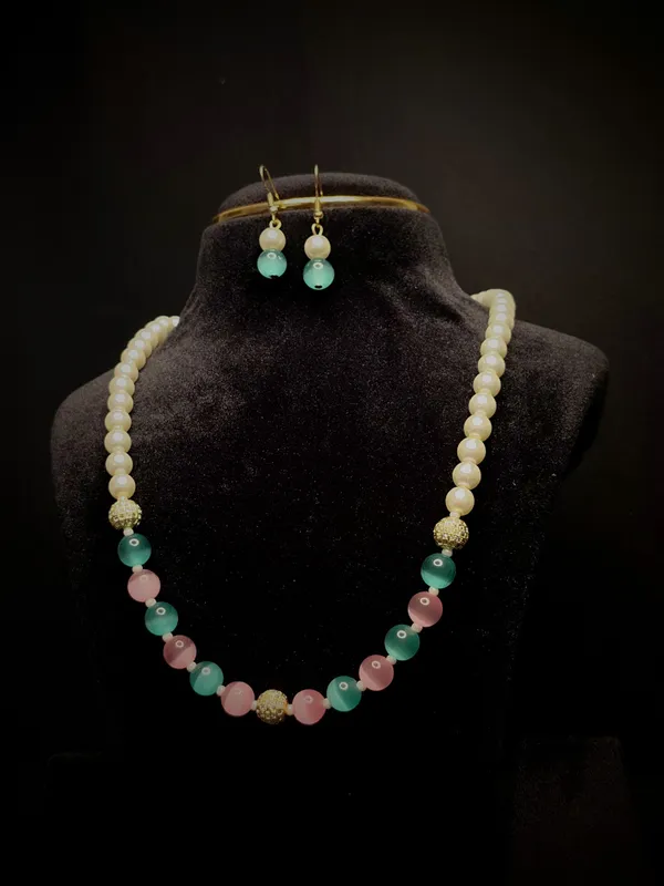 Multicolor_Pearl_With_Matching_Earrings_Necklace_Set