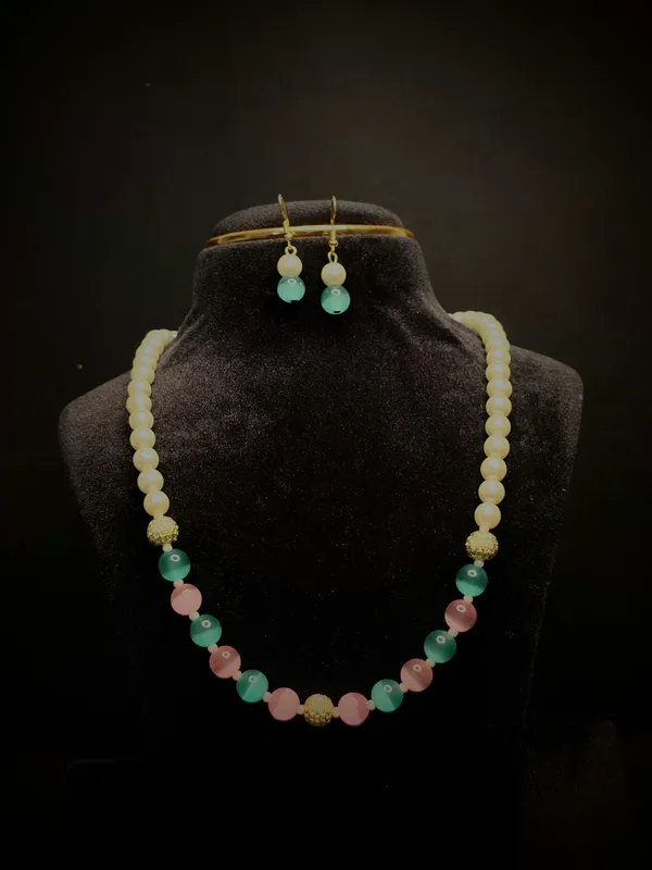 Multicolor_Pearl_With_Matching_Earrings_Necklace_Set