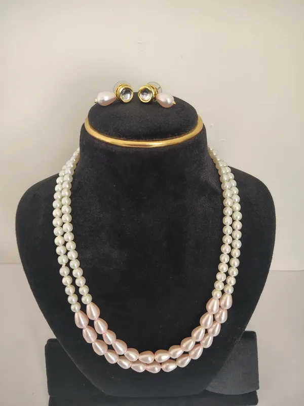 Pink_Drop_Shape_Pearls_With_Round_White_Pearls_Necklace
