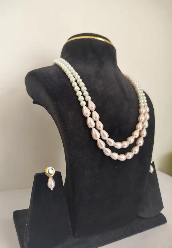 Pink_Drop_Shape_Pearls_With_Round_White_Pearls_Necklace