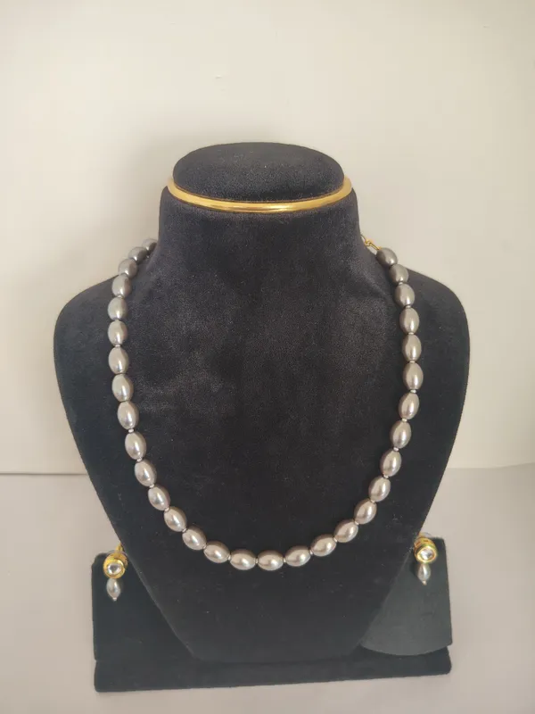 Grey_Drop_Shape_Pearl_Necklace_Gsl344