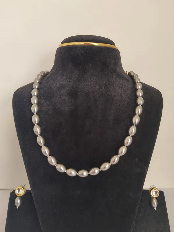 Grey_Drop_Shape_Pearl_Necklace_Gsl344