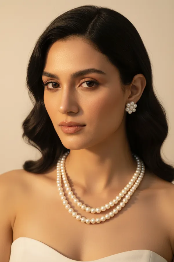 White_Pearl_Long_Necklace_With_Earrings