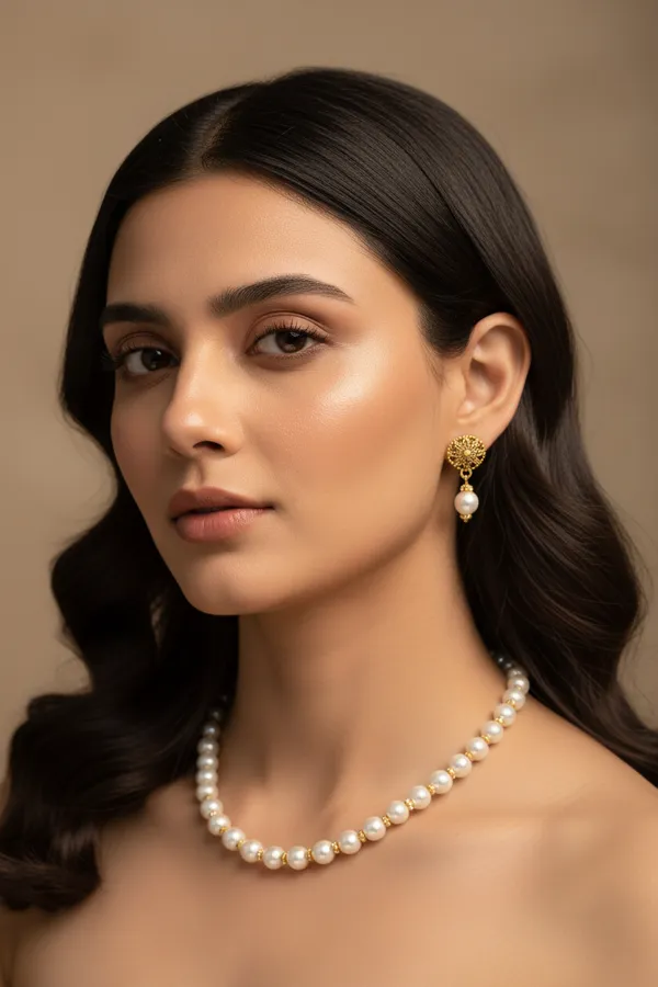 White_Pearl_Necklace_With_Earrings
