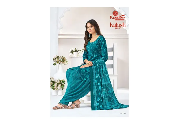 Turquoise_Blue_Pure_Cotton_Kurti_Set_With_Dupatta_For_Women