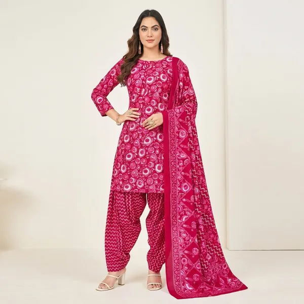 Pink_Pure_Cotton_Kurti_Set_With_Dupatta_For_Women