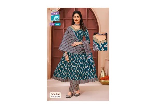 Blue_Pure_Cotton_Kurti_Set_With_Dupatta_For_Women