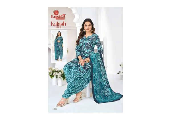 Turquoise_Blue_Pure_Cotton_Kurti_Set_With_Dupatta_For_Women
