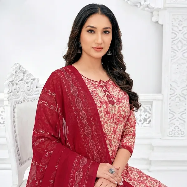 Red_Pure_Cotton_Salwar_Suit_Set_For_Women
