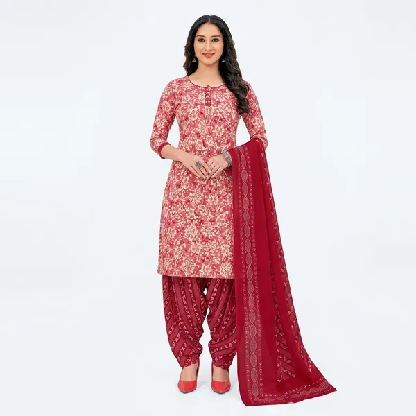 Red_Pure_Cotton_Salwar_Suit_Set_For_Women