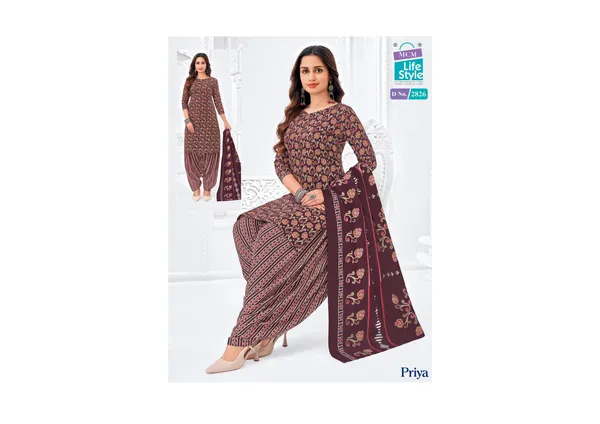 Brown_Pure_Cotton_Kurti_Set_With_Dupatta_For_Women