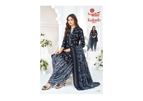 Navy_Blue_Pure_Cotton_Kurti_Set_With_Dupatta_For_Women