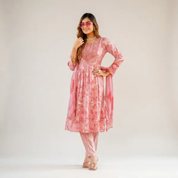 Pink_Pure_Cotton_Kurti_Set_With_Dupatta_For_Women