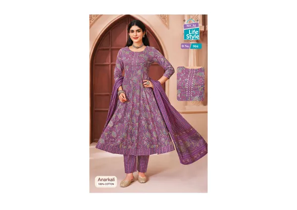 Purple_Pure_Cotton_Anarkali_Kurta_Set_For_Women