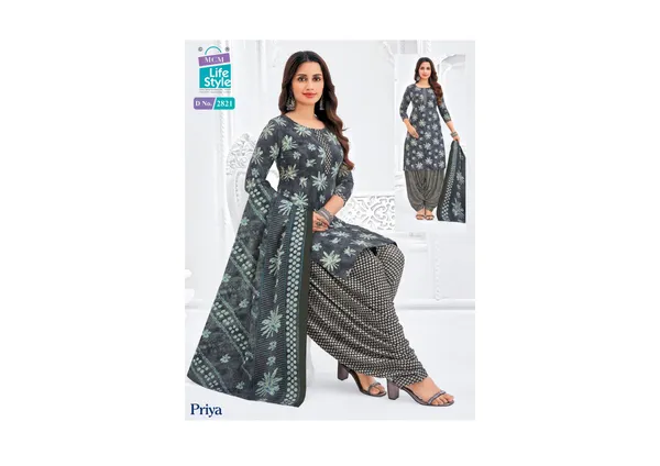 Grey_Pure_Cotton_Kurti_Set_With_Dupatta_For_Women