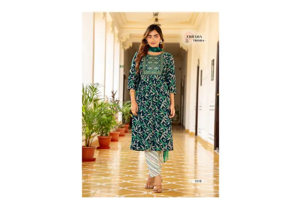 Green_Pure_Cotton_Kurti_Set_With_Dupatta_For_Women